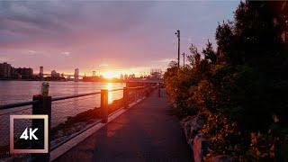 Morning Sunrise Walk in DUMBO, Brooklyn, NYC