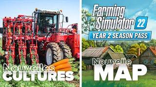 LES CAROTTES sur FS22 ! 5 NOUVEAUX DLC, NOUVELLE MAP... (Farming Simulator 22 Year 2 Season Pass)