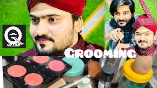 Wedding Grooming makeover tutorial, step-by-step qadri salon gold mattress beautician Tanveer￼