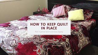 4 ways to keep quilt in place | Quilt cover tricks | How to prevent duvet cover from slipping