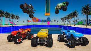 Disney Pixar Cars  Monster Trucks: Lightning McQueen, The King, Mater, Cruz Ramirez, Chick Hicks