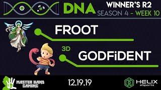 DNA S4:W10 - FROOT (Palutena) Vs. 3D | GODFiDENT (Lucas, Sheik) - Winner's R2