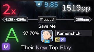  9.8⭐ Kamensh1k | Avenged Sevenfold - Save Me [Tragedy] +HDDT 97.70% | 1519pp 2 - osu!