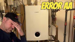 Bosch Singular 4000 Error AA Explained & Heat Exchanger Vent Assembly Leaking - Burnt Circulator