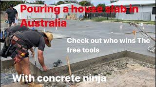 Concreting a house slab in Australia