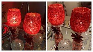 DIY Dollar Tree Valentines Day Crushed Glass Candle Holders | Dollar Tree Holiday DIY