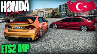 ETS 2 HONDA CIVIC FD6 İLE GAZLAMACA  ETS 2 Honda Civic Modu | ETS 2 MULTİPLAYER | ETS 2 1.42