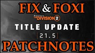 DIVISION 2 - TITEL UPDATE 21.5 KOMMT - PATCHNOTES - DEUTSCH - GERMAN