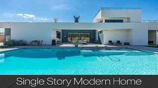 Touring A Luxury Single Story Modern Custom Home With Plenty Of Land To Build On An Addition.