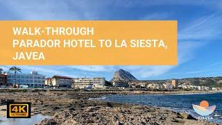 4K Beach walk from Parador Hotel to La Siesta in Javea | Javea Walks