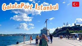 GalataPort Istanbul | Turkey | Cruise Port | Food Street Istanbul | Walking Tour | 4 K HDR