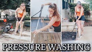 SATISFYING PRESSURE WASHING | OUTDOOR FURNITURE, PATIO, RUGS, FRONT PORCH | DIY YARD WORK