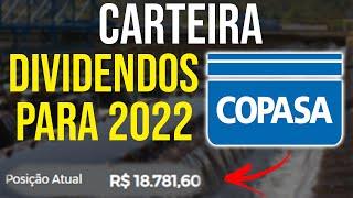 AÇÕES PARA DIVIDENDOS 2022 COPASA CSMG3! AÇÕES DE SANEAMENTO | RENDA PASSIVA