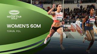 Ewa Swoboda beats Elaine Thompson-Herah with 7.03 60m | World Indoor Tour Torun 2022