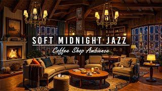 Soft Midnight Jazz Music ️ Warm Cafe Ambience with a View of Paris Streets Through Frosted Windows