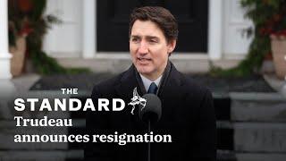 Canadian Prime Minister Justin Trudeau announces resignation