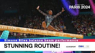 ABSOLUTELY INCREDIBLE  | Simone Biles balance beam performance #Paris2024 