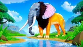 Lion Elephant Transformation: Epic Animals Adventures | Funny Animals Lion vs Elephant Cartoons