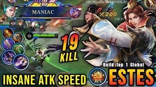 Almost SAVAGE!! 19 Kills Estes Insane Attack Speed Build - Build Top 1 Global Estes ~ MLBB