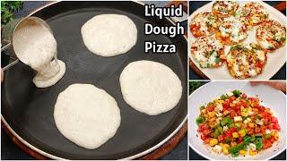 5 Minutes Pizza Recipe | Mini Liquid Dough Pizza Recipes | New Recipe | Easy Dishes for Snacks