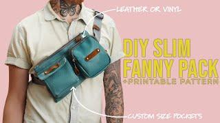 DIY Slim Fanny Pack with STEP BY STEP INSTRUCTIONS + Printable PDF Pattern (EASY TO MAKE FANNY PACK)