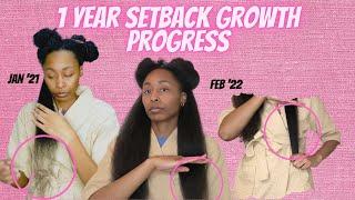 1 Year Natural Hair Growth Progress From Setback- More Than 8 inches Retained In a Year- Tuscaney