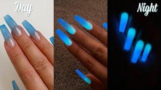 $10 GLOW IN THE DARK acrylic nails at home