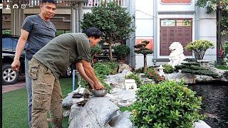 Không gian đáng sống-cây cảnh bonsai đẹp-hồ cá-non bộ.