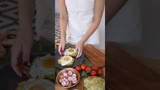 Healthy Food - Preparing Bread With Eggs - Breakfast