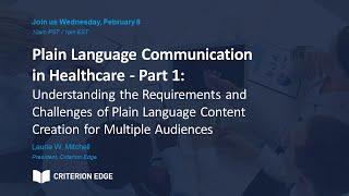 Plain Language Communication in Healthcare - Part 1: Understanding Requirements and Challenges