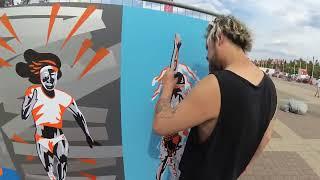 Tape art mural for ZDF sport studio - TAPE OVER BERLIN