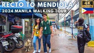 Walking Through RECTO AVENUE to MENDIOLA Manila [4K] Philippines - September 2024