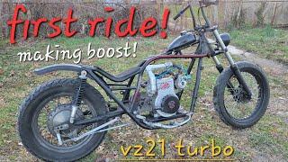 Raptor Turbo Mini Bike First Ride & vz21 Pitot Tube setup for Boost!