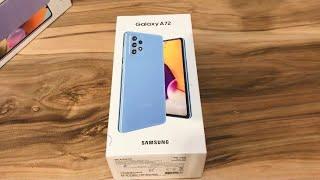 Samsung Galaxy A72 Awesome Blue  Unboxing & First Impressions