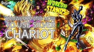 showcase (and how to use) silver chariot in world of stands #roblox #showcase #jojo #tutorial