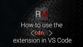 VS Code - How to use the CDNJS Extension