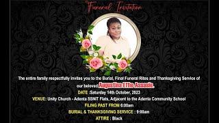 BURIAL SERVICE II AUGUSTINA AFUA TWUMWAA ASSASIE II 14th October, 2023