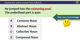 Noun quiz by Quality Education | All kinds of nouns with answers | Test your English Grammar