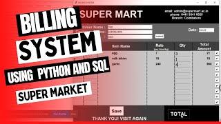 How to make Billing Software using Python | Billing system for Any Business