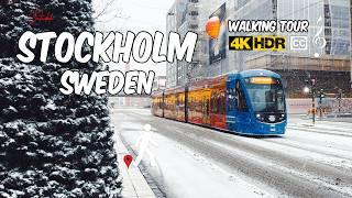 Winter Wonderland Walking Tour in Stockholm: 4K HDR-Captions