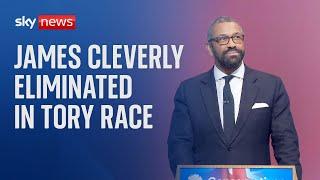 James Cleverly knocked out of Tory leadership race