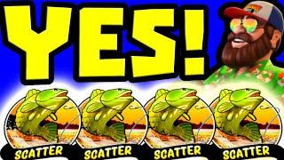 BIGGER BASS BONANZA  SLOT BIG WIN BONUS HUNT  YES RANDOM MICHAEL DROPPED THE 4 SCATTERS OMG‼️