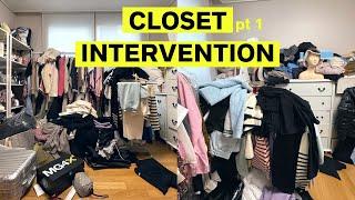 STRESSED & OVERWHELMED By Her Closet   Closet Declutter 2023  DECLUTTER WITH ME (part 1)