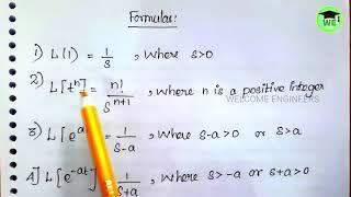 Engineering Mathematics-2 Laplace Transform Definition and Formulas [WELCOME ENGINEERS]