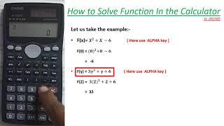 How to solve Function in Calculator I Casio fx991MS I The Calculator King