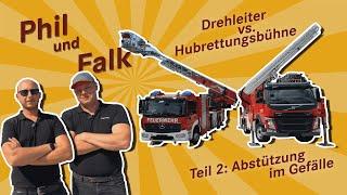 Rosenbauer Drehleiter vs. Hubrettungsbühne: Frag Phil und Falk – Abstützung am Hang