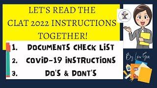 CLAT 2022 Instructions|Which Documents you need to Carry?|Things not allowed to do|Covid 19 Protocol