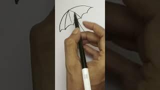 How to Draw an Easy Umbrella - Step by Step Tutorial for Beginners