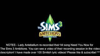 Need You Now by Lady A. Simlish Version (Simlish Lyrics & English Lyrics)