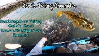 The best thing about "Fishing out of a Kayak"! You can Fish Right Over Structure!